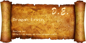 Dragan Ervin névjegykártya